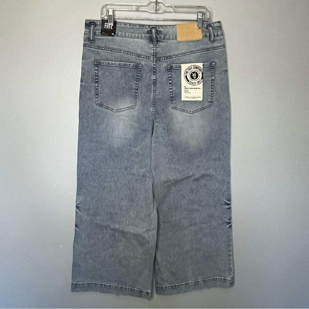 Frye Carly Crop Wide Leg Denim Jeans Women 30 Light wash Blue Highrise NWT - Picture 10 of 12